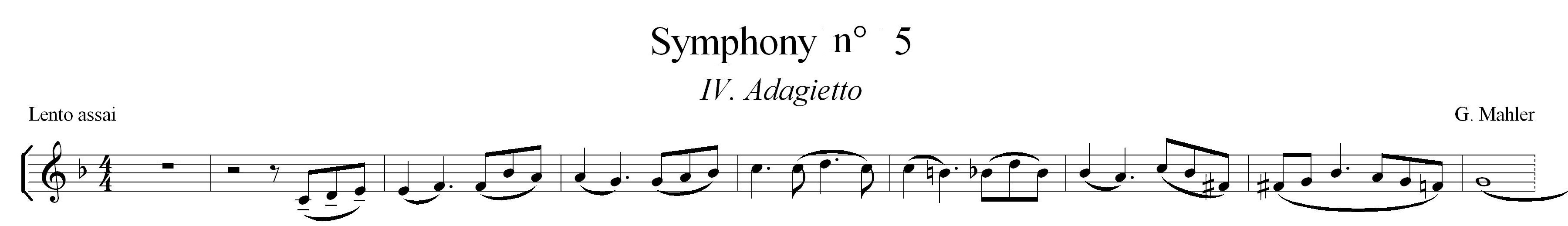 Adagietto from G. Mahler's symphony n° 5