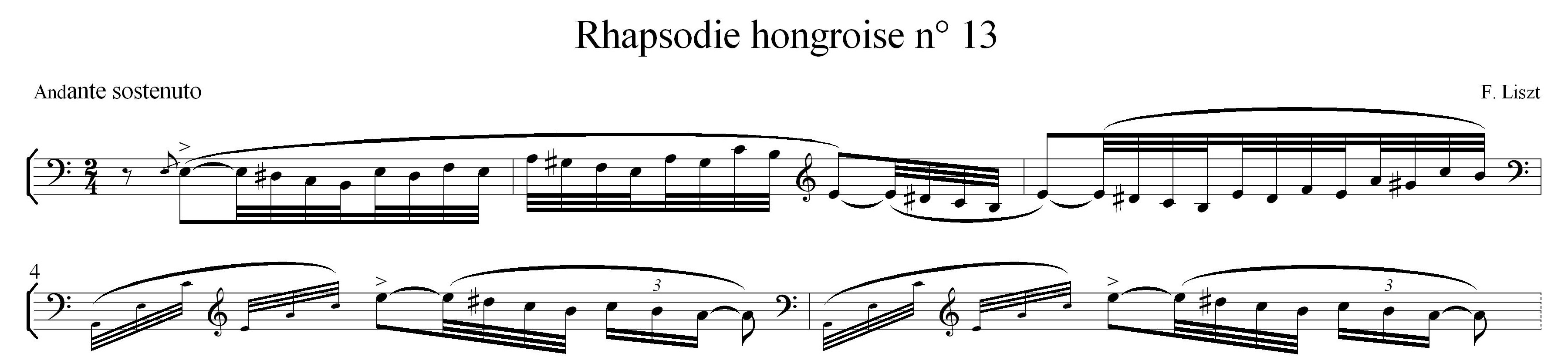 F. Liszt's Rhapsody n° 13