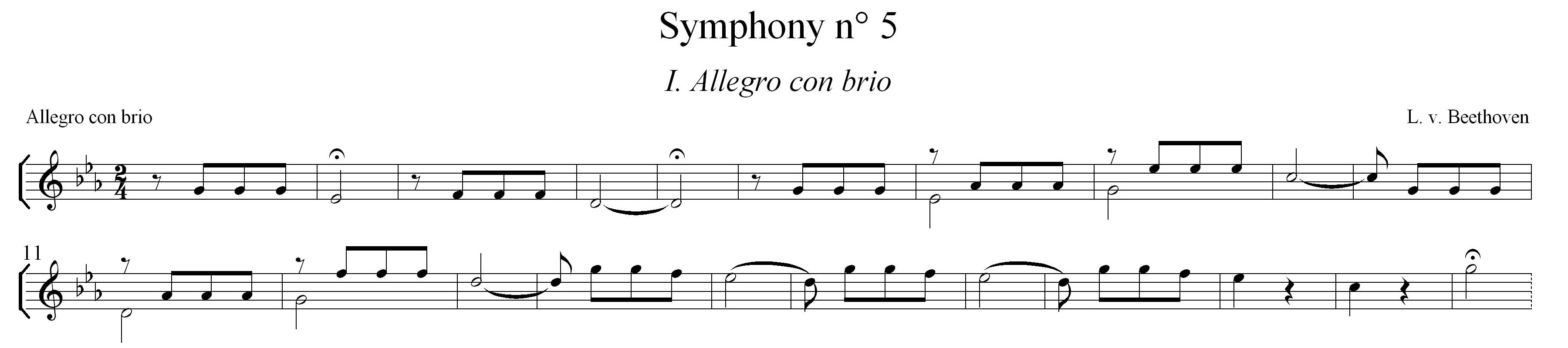 1st movement of L. v. Beethoven's 5th symphony