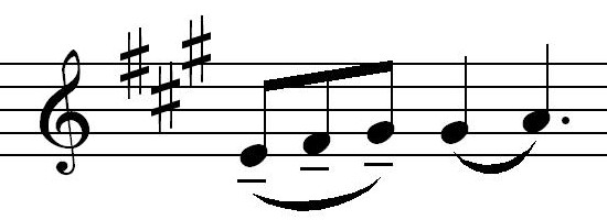 Transposed triad from G Mahler's adagietto